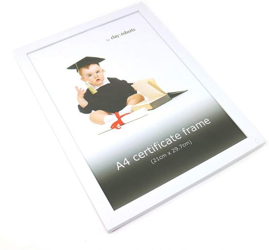 Clay Roberts A4 White Photo Frame, Picture Frame, Certificate Frame