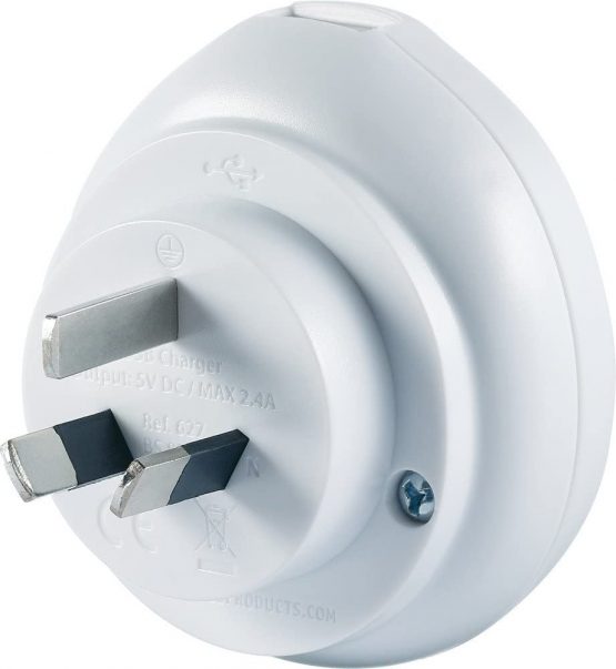 Go Travel Earthed UK-AUS Australian Compact China Adaptor including USB (Adapter Ref 627) - Image 3