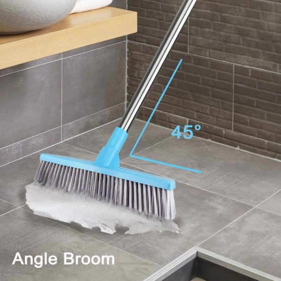 Floor Scrub Brush with Adjustable Long Handle - 51 inches, Stiff Bristles, Indoor Outdoor Broom for Cleaning Bathroom, Kitchen, Patio, Tile, Wall, Grout, Wood Floor, Carpet - Image 2