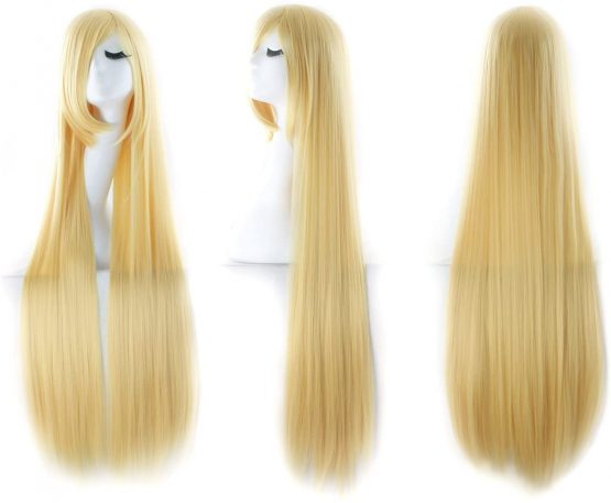 MapofBeauty 40" 100cm Anime Costume Long Straight Cosplay Wig Party Wig (Blonde) - Image 4