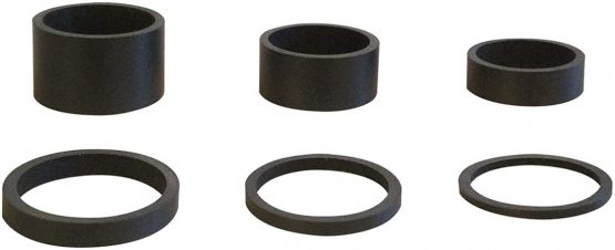 6PCS Light Weight UD Carbon Matte Black Headset Spacers 1 1/8"-2mm,3mm,5mm,10mm,15mm,20mm
