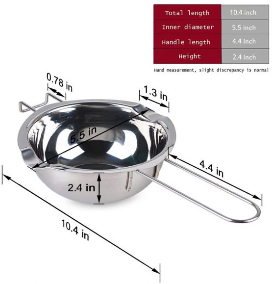 Double Boiler Melting Pot with 480ML,Candle Making Kit,304 Stainless Steel Melting Pot for Chocolate Butter Candy Cheese Caramel,Soap and Wax Making - Image 2