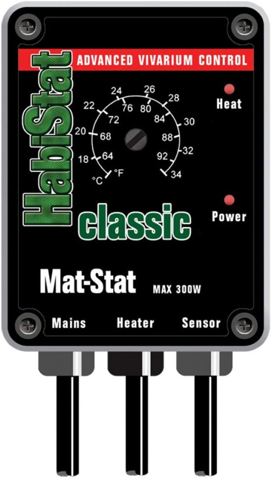 Habistat - Classic On/Off Mat Stat Thermostat - Black - 300w - Accurate Dial - Easy to Use - Ideal For Controlling Heat Mats