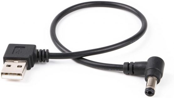USB to Barrel Cable USB to 5.5mm/2.1mm angled 5V DC Power Cable (Left Angled)