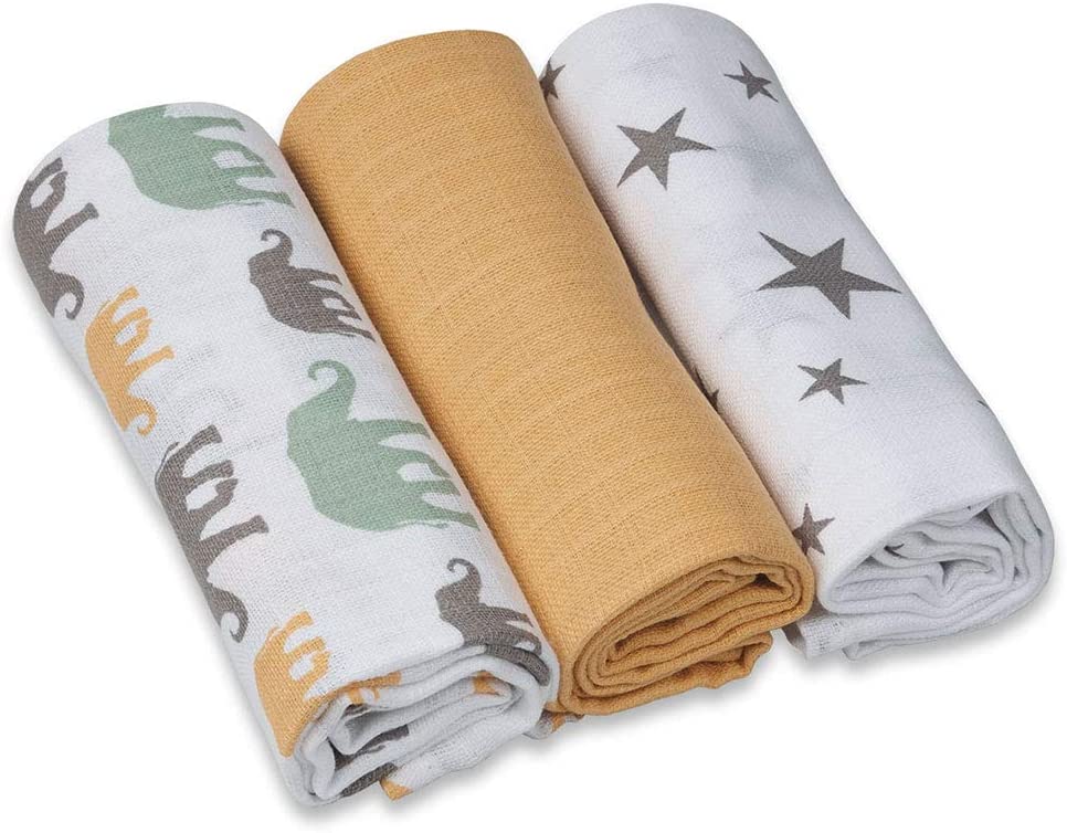 Unbekannt Grünspecht 1500-V2 Muslin Nappies Pack of 3 70 x 70 cm Mango