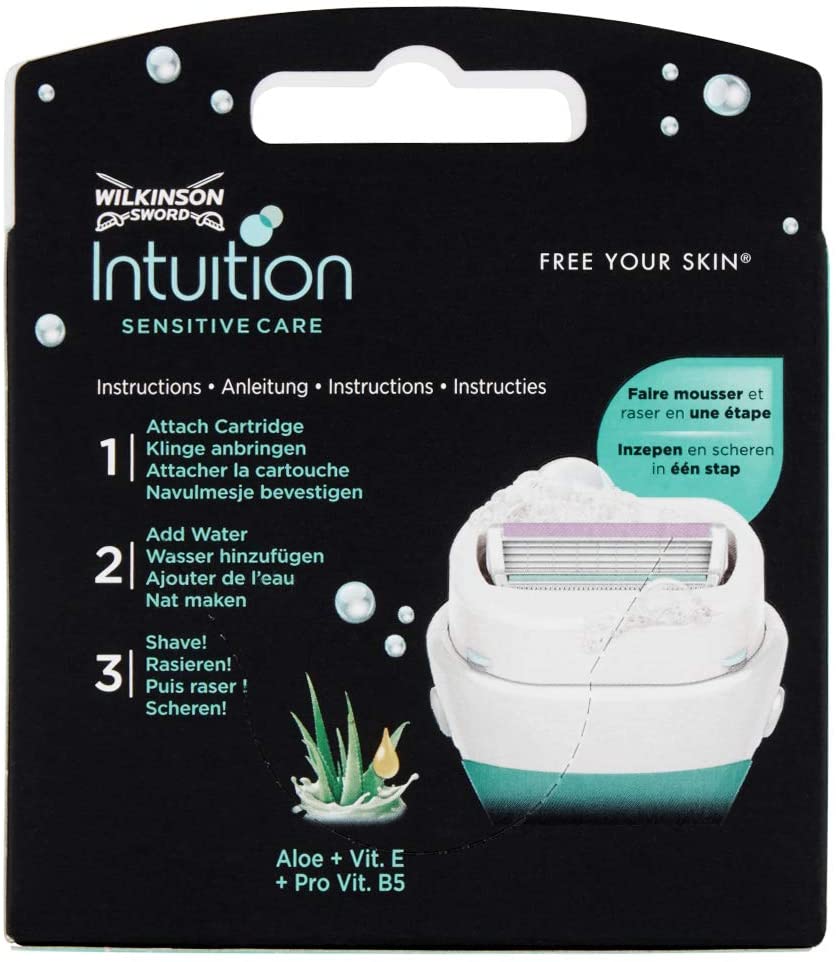 Wilkinson Sword Intuition Sensitive Care Women's Razor Blade Refills, Pack of 6, Enriched with Aloe Vera & Vitamin E - Image 2
