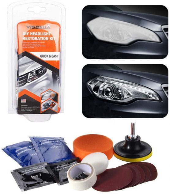 belupai Headlight Headlamp Restoration Kit Repairs Dull Headlight Lenses Restorer Suitable For Cars Bikes Motorcycles