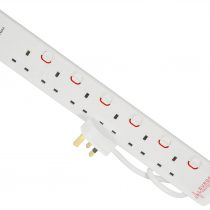 Pro Elec PL15644 2 m 6 Gang 2 USB Surge Protected Extension Lead - White