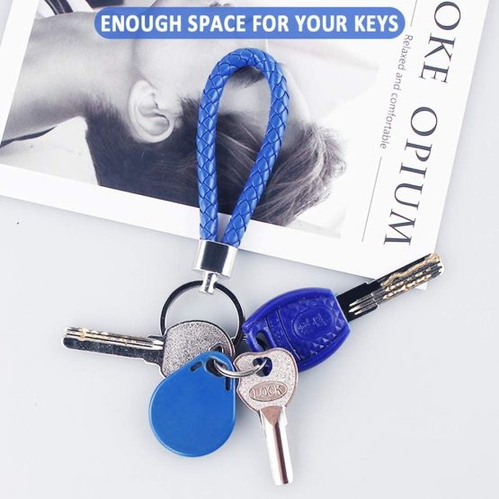 Aipaide 20PCS Braided Leather Keychain Strap Keyring Car Keyring Handmade Braided strap Keychain 20 Colors - Image 3