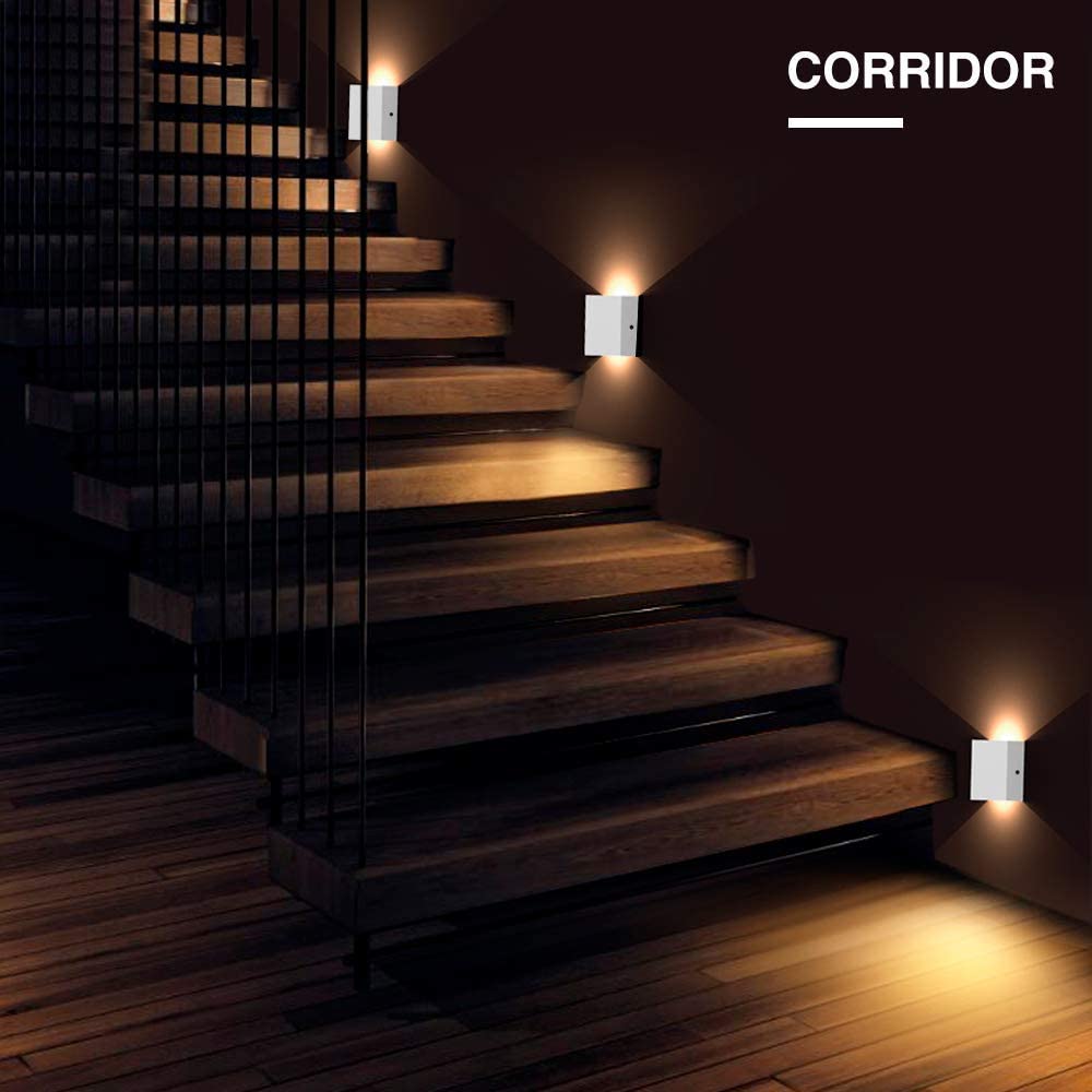 OOWOLF 2 Pcs LED Wall Lights Indoor 6W Modern Aluminum Modern Wall Wash Light for Living Room Bedroom Hallway, Warm White - Image 4