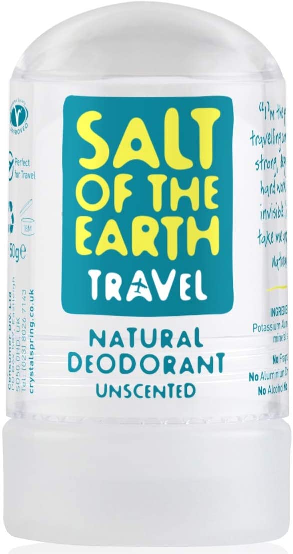 Salt of the Earth, Travel Sized Natural Deodorant Crystal, Fragrance Free, Vegan, Long Lasting Protection