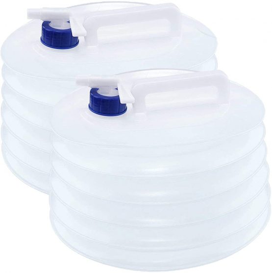 Bramble - 2 5Litre Collapsible Plastic Water Carrier Storage Camping Containers - BPA Free