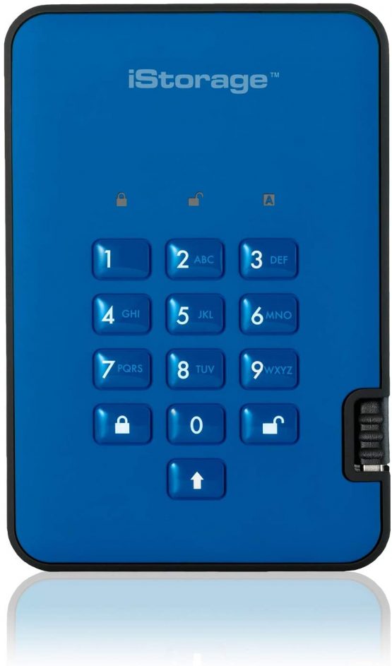 iStorage diskAshur2 SSD 4 TB -Secure Portable Solid State Drive - Password Protected, Dust/Water-Resistant, Hardware Encryption IS-DA2-256-SSD-4000-BE