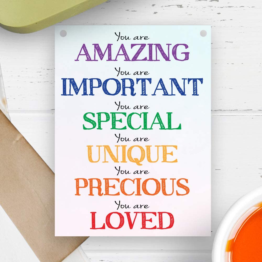 Dorothy Spring You Are Amazing Important Special Unique Precious Loved Inspirational Quote Wall Metal Small Plaque Sign Inspirational Friendship Gift Size 4x3 inch - Image 2
