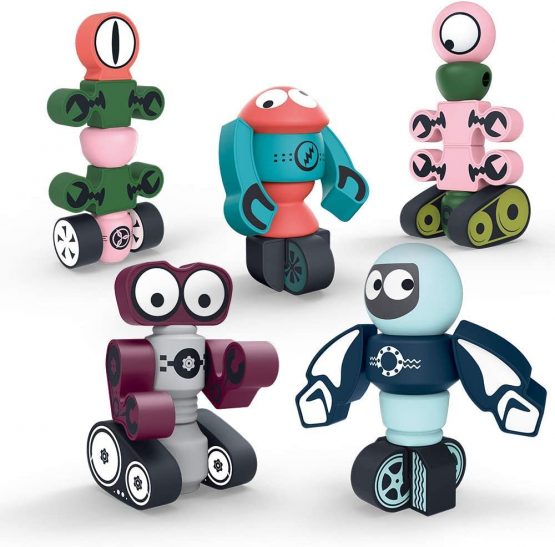 Gifts2U Magnetic Robots, 35PCS Magnet Blocks Set for Kids with Storage Box, Stacking Toy STEM Educational Playset for Boys and Girls Ages 3 4 5 6 7 8 9