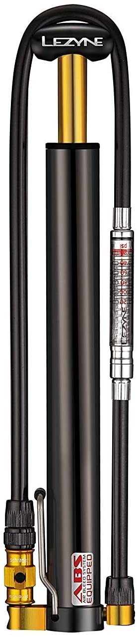 LEZYNE Micro Floor Drive High Pressure & High Volume Bike Pumps, Black/White, Black High Volume with Guage