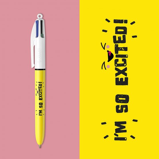 BIC 4 Colors Messages Medium Point Pens (1.0mm) - Various Messages, Metallic Box with 6 Units - Image 3