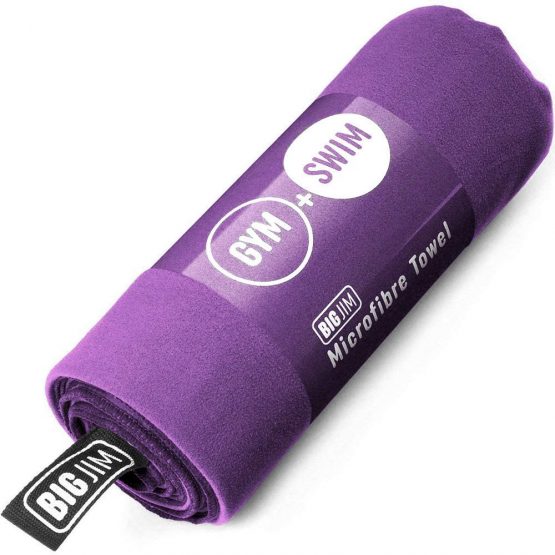 Microfibre Towel, EXTRA LARGE PURPLE, Quick Drying for Gym, Fitness, Swimming, Sports, Beach, Travel, Camping, Hiking, Yoga, Pilates, Bath, Shower | Super Absorbent, Compact, Lightweight