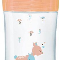 Dodie - Bottle Glass Initiation + 270 ml Beige Deer 0-6 Months, Flat Teat Flow Rate 2, Multi-Colour, 6008148