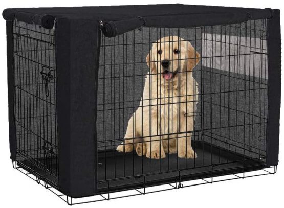 chengsan Dog Crate Cover for Wire Crates, Durable Polyester Windproof Pet Kennel Covers (Cover Only,30 Inch)