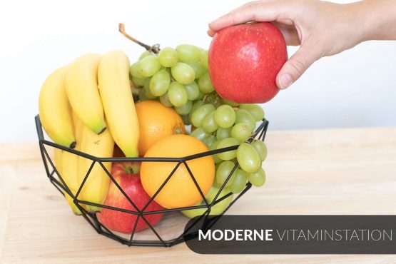 Chefarone Fruit Bowl - Countertop Metal Fruit Basket - Black Fruit Bowls Vintage Style - Keeps Fruits and Veg Fresh - 26 x 26 x 12 cm (Black) - Image 2
