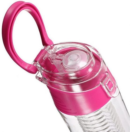COCOSO Pink Fruit Infusing Water Bottle with Fruit Infuser and Flip Lid Lemon Juice Make Bottle- BPA Free (800 ml) - Image 4