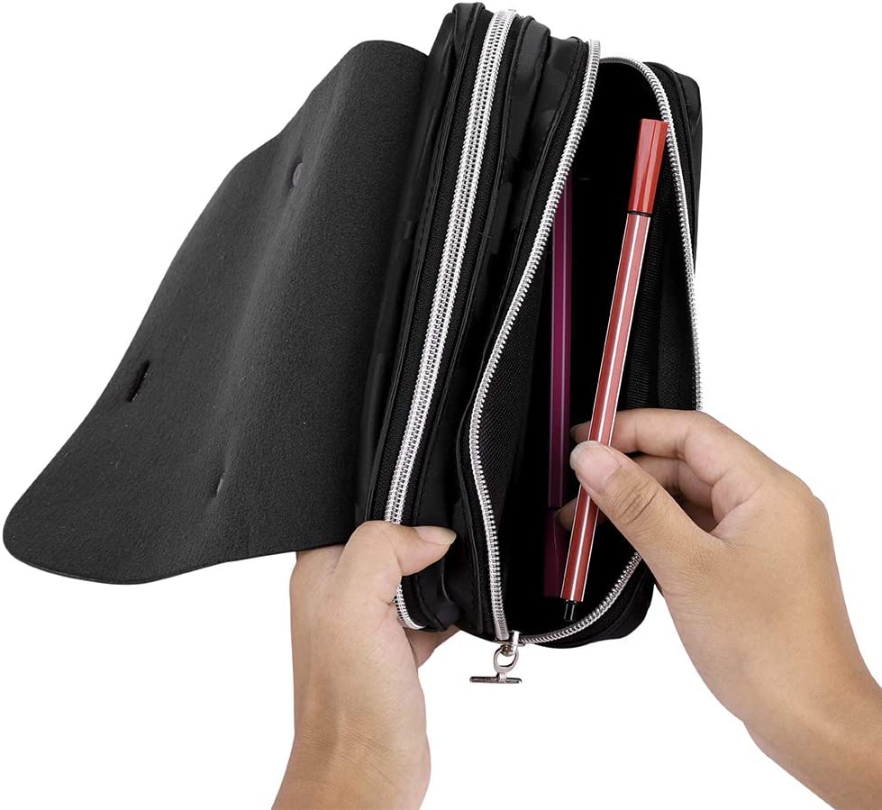 Boys Pencil Case with Lock Large Capacity Pencil Pen Bag Zipper Punch Waterproof Portable Students Stationery Organizer Bag with Handle Free Wrist Strap for Gel Pens Ballpoint Pens Colour Pens Storage - Image 4