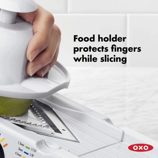 OXO Good Grips V-Blade Mandoline Slicer, 18/8 Stainless Steel, White/Black - Image 4