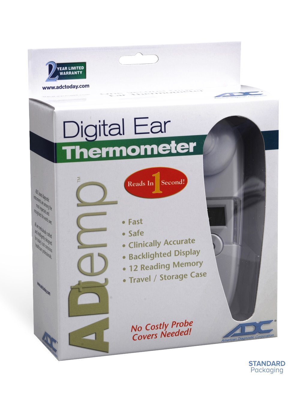 ADC Adtemp 421 Tympanic IR Thermometer, White - Image 4