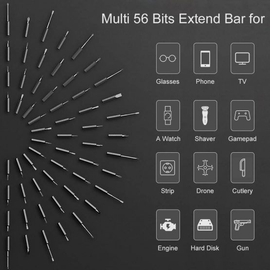 wowstick Precision Electric Screwdriver, Rechargeable Screwdriver Set with LED Light and Magnetic Mat, Repair Tool Kits Including 56 Bits Extend Bar for Most Electronics Devices - Image 3