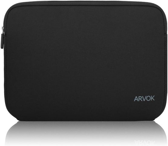 Arvok 15-15.6 Inch Laptop Sleeve Multi-Color & Size Choices Case/Water-Resistant Neoprene Notebook Computer Pocket Tablet Briefcase Carrying Bag/Pouch Skin Cover for Acer/Asus/Dell/Lenovo/HP, Black