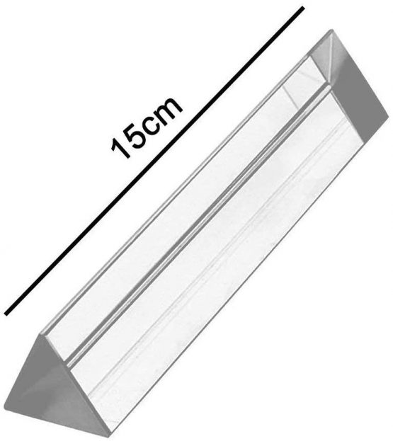 BELLE VOUS K9 Crystal Triangle Prism - 15cm/6 inch Photography Triangular Prism Refractor with Velvet Pouch, Microfiber Cloth & Gift Box - Clear Lens for Light Spectrum Physics - Rainbow Effect Photo - Image 2