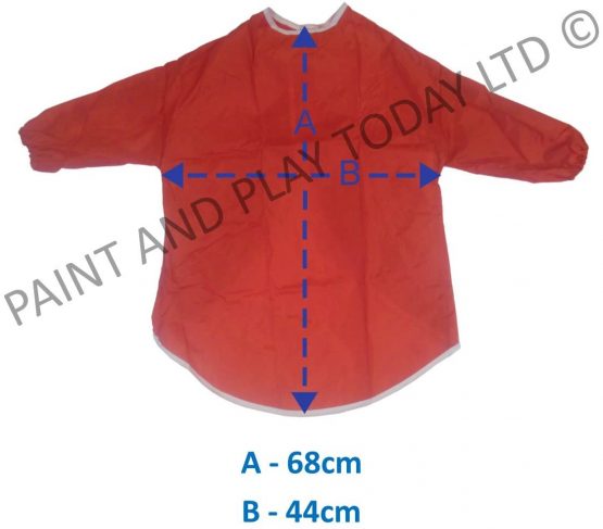 Childrens Kids Toddler Waterproof Play Apron - Age 5-7 Years - Painting, Baking, Cooking, Smock - Red - Image 2