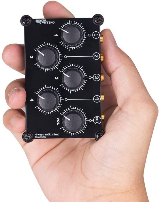 Little Bear MC5 Mini Portable Stereo 4 Channel Audio Mixer Passive Live Studio Console Recording Low Noise (No Power Needed) - Image 2
