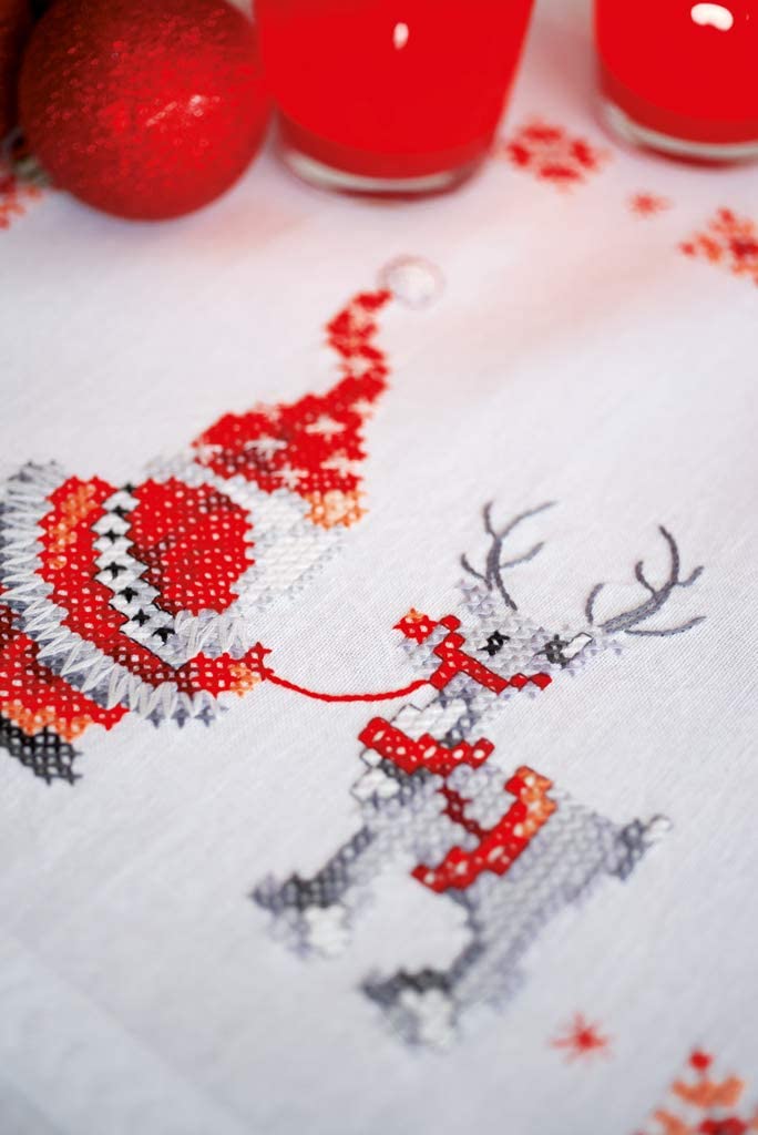 Vervaco Embroidery Kit: Runner: Christmas Elves, Acrylic, NA, 40 x 100cm, N\A - Image 3