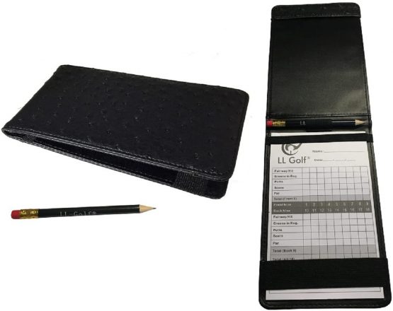 LL-Golf® elegant Scorecard Holder with pen and Score Pad/Golf Score Card Organiser
