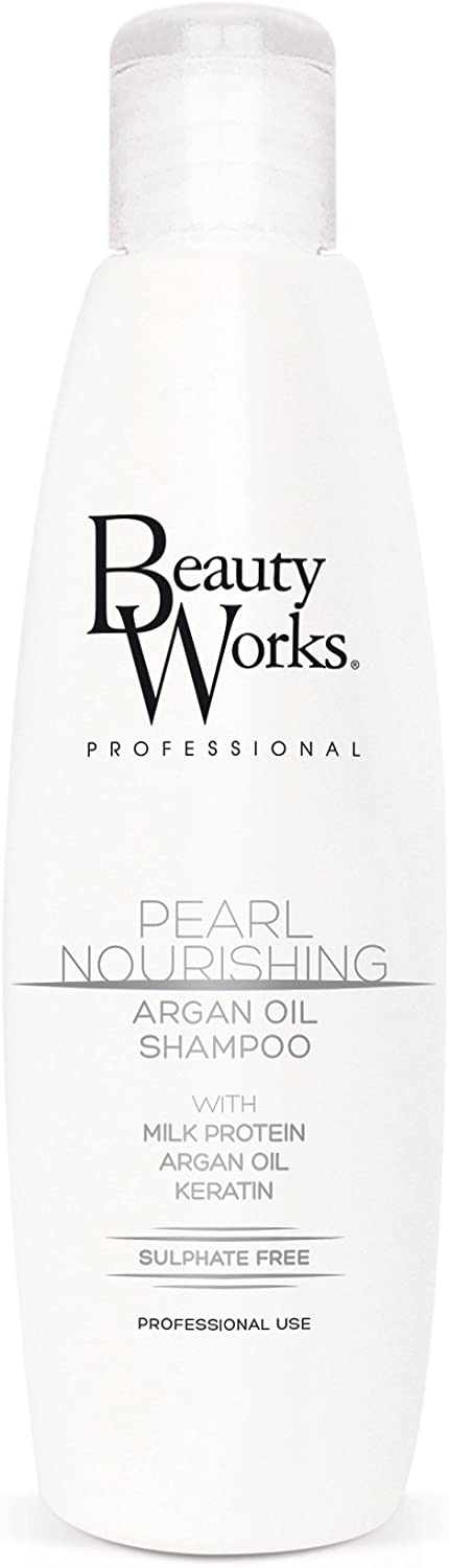 Beauty Works Pearl Nourishing Sulfate Free Argan Oil Shampoo 50ml SLE & Paraben Free, White, 50 ml (Pack of 1)