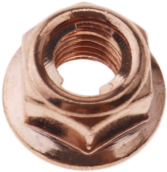 Car Exhaust Manifold Nuts Head Stud Nut M8 Hex Copper Self Locking Tools (Pack of 12) - Image 4