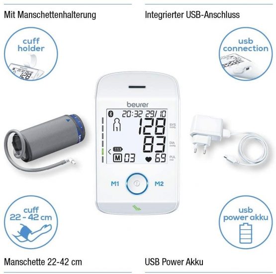 Beurer BM85 Upper Arm Blood Pressure Monitor with Bluetooth Smart and Health Manager - Image 3