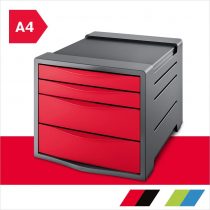 Rexel Choices, 2115610, 4 Drawer Cabinet, A4, Red