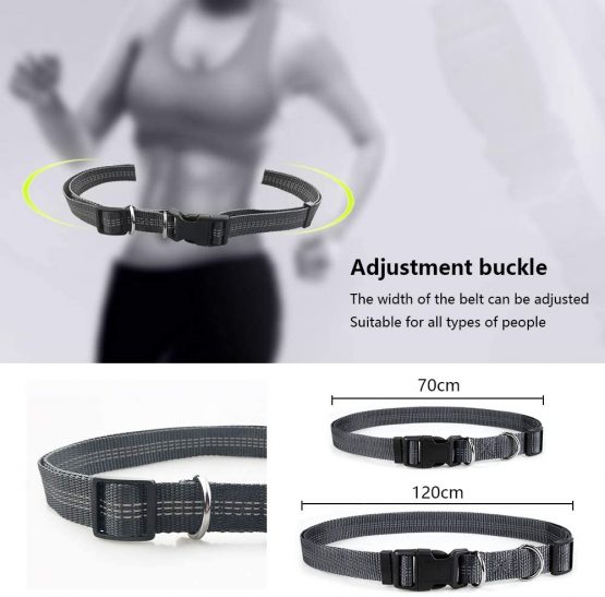Mystery Hand Free Dog Lead, Dog Walking Belt Ajustable Dog Leash Waist Belt Pet Dog Leash Coupler Running and Jogging Lead Belt with Retractable Bungee, Reflective Stitching for up 110lbs Dogs - Image 2