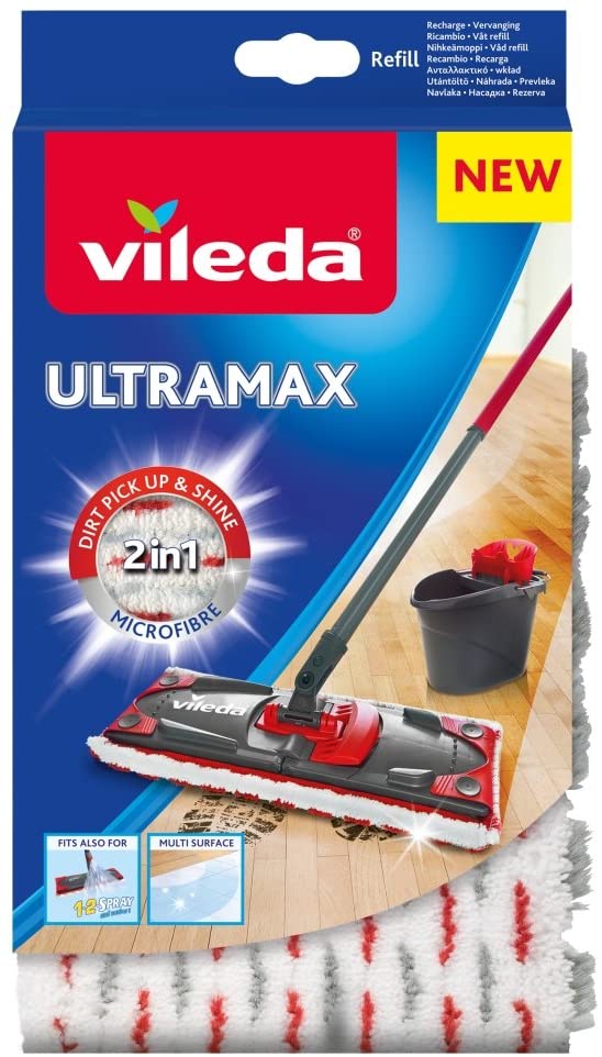 Vileda Ultramax Refill Pad, White / Red