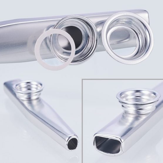 WANDIC Aluminum Alloy Kazoo and 3 Membrane Flute Diaphragm Mouth Kazoos with Vintage Gift Box, Silver - Image 4