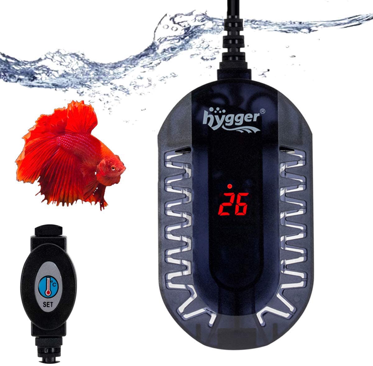 Hygger Submersible Digital Aquarium Heater 100W, Betta Fish Tank Turtle ...