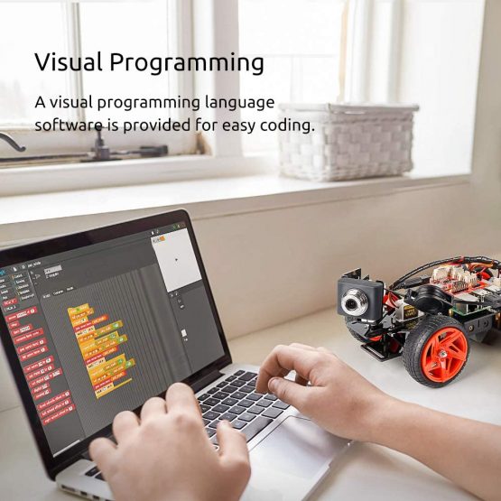 SUNFOUNDER Raspberry Pi Smart Video Robot Car Kit V2.0 Block Based Graphical Visual Programming Language Remote Control by UI on Windows Mac and Web Browser Electronic Toy with Detail Manual - Image 4