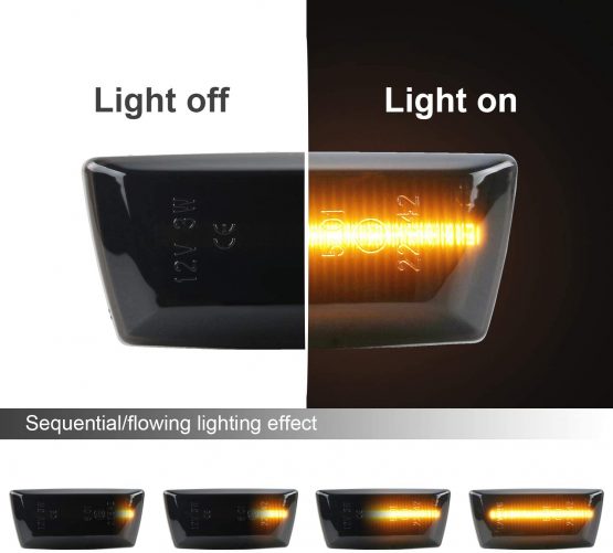 OZ-LAMPE Turn Signal Light, Dynamic Side Indicator Flowing Side Marker Repeater Smoke Compatible with V-auxhall O-pel Adam Astra H Corsa D Corsa E Insignia A Meriua B Zafira B - Image 3