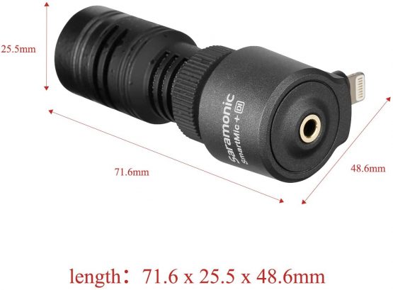 Saramonic SmartMic+Di Compact Directional Condenser Microphone for iPhone iOS Broadcast Vlog Recording Interview - Image 3