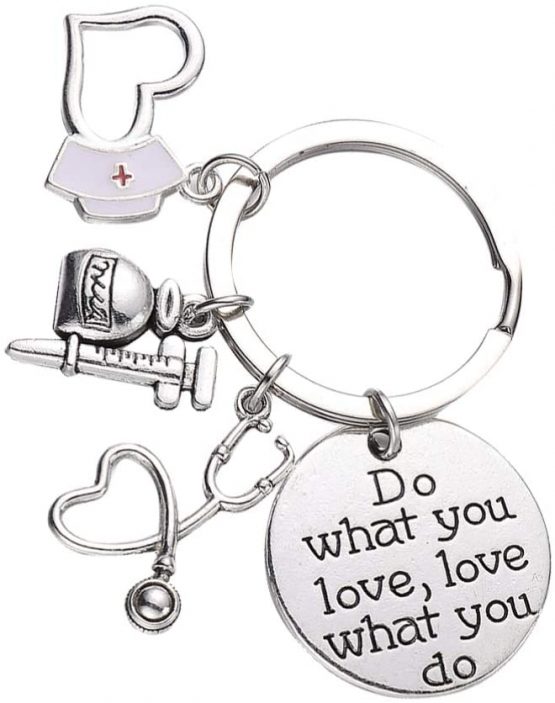 Amosfun Stethoscope Syringe Pendants Key Chains Medical Tools Keychain Jewelry Accessories for Nurse Medical Students Gifts Keychain Jewelry Bag Ring Pendant Decor - Image 2