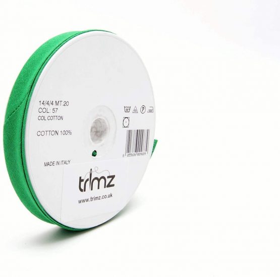 Inastri 14/ 4/ 4 mm Cotton Bias Binding, Green (Green) 57 - Image 3