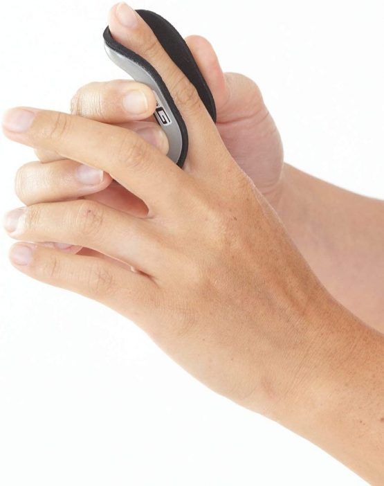 Neo G Finger Splint, Easy-Fit - Support For Trigger Finger, Mallet Finger, Baseball Finger, Strain, Sprains, Broken Fingers, Basketball - Patented Design - Class 1 Medical Device - Large - Grey